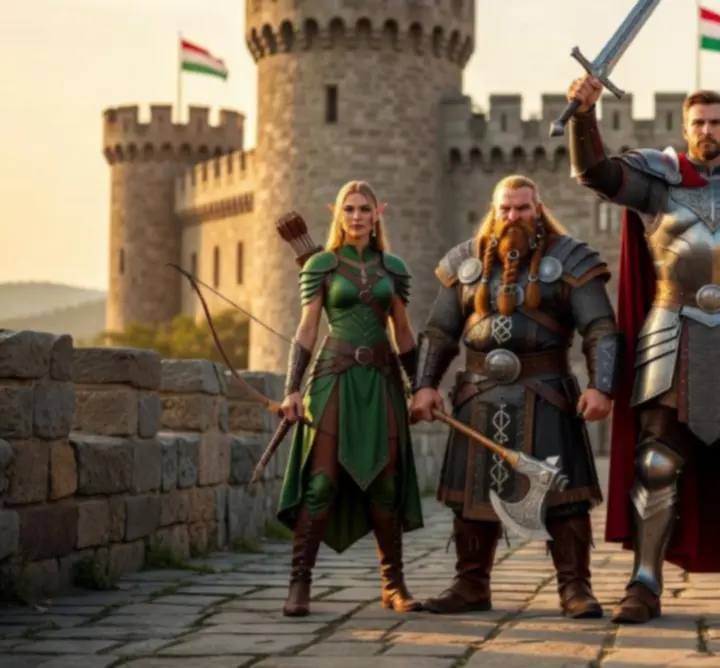 Hungarian community heroes posing as a fantasy battle squad